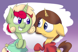 Size: 2743x1828 | Tagged: safe, artist:supercoco142, oc, oc only, oc:coco, oc:love story, pony, clothes, dress, duo, jewelry, looking at each other, necklace, smiling