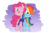 Size: 2743x1828 | Tagged: safe, artist:supercoco142, pinkie pie, rainbow dash, earth pony, pegasus, pony, g4, clothes, duo, female, lesbian, mare, one eye closed, raised hoof, scarf, shared clothing, shared scarf, ship:pinkiedash, shipping, simple background, smiling, tongue out, transparent background, wink