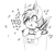 Size: 1966x1852 | Tagged: safe, artist:replica, oc, oc only, oc:nolegs, bat pony, pony, bat bucket, bucket, cute, eeee, good bat bucket, grayscale, leaning, lineart, monochrome, open mouth, simple background, sketch, smiling, solo, white background