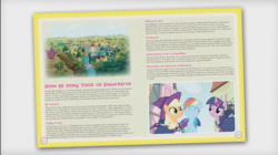 Size: 1683x944 | Tagged: safe, screencap, applejack, mare do well, rainbow dash, twilight sparkle, pony, g4, official, tails of equestria, ponyville, preview, rpg