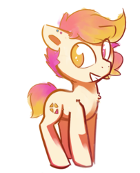 Size: 650x800 | Tagged: safe, artist:flowbish, oc, oc only, oc:taco horse, earth pony, pony, ear piercing, earring, heterochromia, jewelry, piercing, simple background, smiling, solo, transparent background