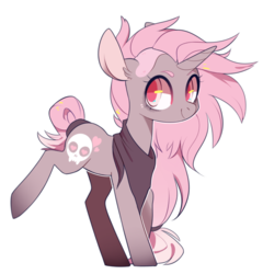 Size: 900x936 | Tagged: safe, artist:sevedie, oc, oc only, oc:grim, pony, unicorn, clothes, raised leg, scarf, simple background, solo, transparent background