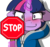 Size: 1200x1139 | Tagged: safe, artist:captainpudgemuffin, edit, twilight sparkle, g4, blushing, clothes, female, floppy ears, hoodie, horn, jacket, levitation, looking at you, magic, octagon, sans (undertale), sign, simple background, smiling, solo, stop, stop sign, sweat, telekinesis, transparent background, undertale, zipper