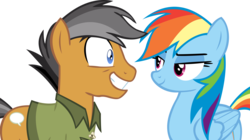 Size: 14894x8346 | Tagged: safe, artist:cyanlightning, quibble pants, rainbow dash, g4, stranger than fan fiction, .svg available, absurd resolution, clothes, duo, male, simple background, transparent background, vector