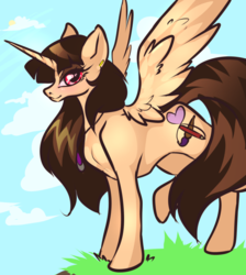 Size: 644x720 | Tagged: safe, artist:pocketmew, oc, oc only, oc:spring beauty, alicorn, pony, alicorn oc, female, solo