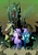 Size: 1600x2263 | Tagged: safe, artist:alvh-omega, discord, queen chrysalis, starlight glimmer, thorax, trixie, pony, unicorn, g4, to where and back again, changeling kingdom, poster, reformed four