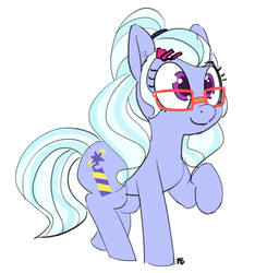 Size: 1280x1366 | Tagged: safe, artist:pabbley, sugarcoat, pony, equestria girls, g4, cute, equestria girls ponified, female, glasses, ponified, raised hoof, solo, sugarcute