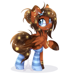 Size: 1024x1024 | Tagged: safe, artist:pvrii, oc, oc only, pegasus, pony, clothes, cute, glasses, ponysona, simple background, socks, solo, stockings, striped socks, transparent background