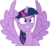 Size: 3280x3004 | Tagged: safe, artist:cloudy glow, twilight sparkle, alicorn, pony, g4, the cutie re-mark, .ai available, angry, female, high res, mare, simple background, solo, spread wings, transparent background, twilight sparkle (alicorn), vector, wings