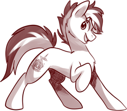 Size: 773x678 | Tagged: safe, artist:fizzy-dog, oc, oc only, earth pony, pony, monochrome, solo