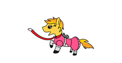 Size: 1588x824 | Tagged: safe, artist:amateur-draw, braeburn, earth pony, pony, g4, 1000 hours in ms paint, clothes, collar, crossdressing, girly, leash, maid, male, ms paint, solo