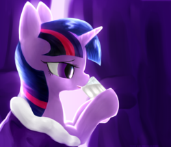 Size: 1804x1553 | Tagged: safe, artist:mgmax, twilight sparkle, alicorn, pony, g4, bedroom eyes, cape, clothes, curtains, drinking, female, hoof hold, milk, solo, twilight sparkle (alicorn)