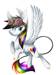 Size: 2190x2948 | Tagged: safe, artist:scarlet-spectrum, oc, oc only, oc:lightning bliss, alicorn, pony, cute, goggles, high res, ocbetes, rainbow alicorn, simple background, solo, transparent background