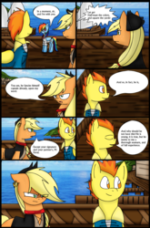 Size: 1280x1944 | Tagged: safe, artist:stuflox, applejack, rainbow dash, spitfire, comic:the count of monte rainbow, the count of monte rainbow, g4, comic, danglajacks, danglars, pierre morel, rainbow dantes, ship, the count of monte cristo