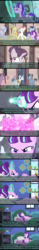 Size: 1280x8160 | Tagged: safe, edit, screencap, bacon braids, blueberry frosting, cloud brûlée, double diamond, dusk drift, log jam, night glider, offbeat, party favor, starlight glimmer, sugar belle, twilight sparkle, alicorn, pony, every little thing she does, g4, the cutie map, background pony, book, cave, close-up, cloud, comic, cube, dancing, equal cutie mark, equal four, equalized, equalized mane, hate, hope, laser, magic, mountain, our town, plant, pyramid, rage, regret, s5 starlight, screencap comic, shield, smirk, snow, sphere, squint, staff, staff of sameness, starlight's room, telekinesis, text, thought bubble, twilight sparkle (alicorn), window, worried