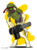 Size: 2000x2667 | Tagged: safe, artist:derpanater, oc, oc only, oc:rex "bad" bruno, diamond dog, hellhound, fallout equestria, armor, bandana, clothes, commission, gun, helmet, high res, looking at you, minigun, scar, simple background, solo, standing, transparent background, weapon