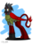 Size: 2000x2667 | Tagged: safe, artist:derpanater, oc, oc only, oc:cairn "the baron" eyrie, griffon, fallout equestria, armor, clothes, commission, high res, scar, simple background, solo, transparent background, wings