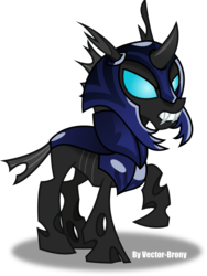 Size: 3159x4200 | Tagged: safe, artist:vector-brony, changeling, g4, to where and back again, armor, changeling armor, changeling guard, guard, high res, raised hoof, simple background, solo, transparent background, vector