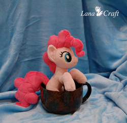 Size: 1139x1100 | Tagged: safe, artist:lanacraft, pinkie pie, pony, g4, cup, cup of pony, irl, mug of plush, photo, plushie, solo