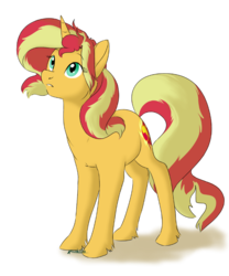 Size: 700x840 | Tagged: safe, artist:kourabiedes, sunset shimmer, pony, unicorn, g4, cute, female, mare, shimmerbetes, simple background, solo, transparent background, unshorn fetlocks