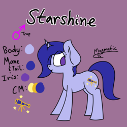 Size: 3000x3000 | Tagged: safe, artist:magmatic, oc, oc only, oc:starshine, pony, unicorn, high res, male, reference sheet, solo, trap