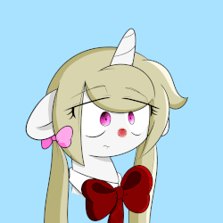 Size: 800x800 | Tagged: safe, artist:fullmetalpikmin, oc, oc only, oc:cherry blossom, pony, unicorn, animated, bow, eye clipping through hair, floppy ears, frame by frame, gif, red nosed, runny nose, sick, solo