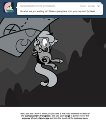 Size: 666x800 | Tagged: safe, artist:egophiliac, princess luna, moonstuck, g4, cartographer's paraglider, female, filly, grayscale, monochrome, solo, woona, younger