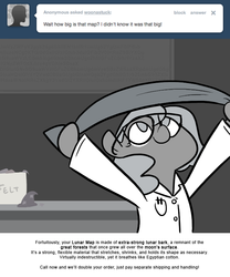 Size: 666x800 | Tagged: safe, artist:egophiliac, princess luna, moonstuck, g4, clothes, female, filly, glasses, grayscale, lab coat, lunar map, monochrome, science woona, solo, woona, younger