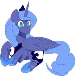 Size: 1250x1250 | Tagged: safe, artist:lunar-march, princess luna, g4, female, prone, s1 luna, simple background, solo, transparent background