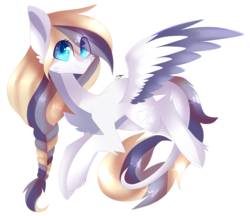 Size: 2551x2209 | Tagged: safe, artist:huirou, oc, oc only, pegasus, pony, braid, high res, simple background, solo, transparent background