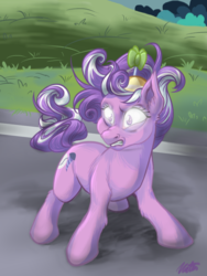 Size: 932x1241 | Tagged: safe, artist:littlehatcat, screwball, pony, fanfic:daughter of discord, g4, female, solo