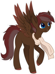 Size: 1363x1839 | Tagged: safe, artist:doekitty, oc, oc only, oc:wanderin' eagle, pegasus, pony, clothes, scarf, simple background, solo, transparent background