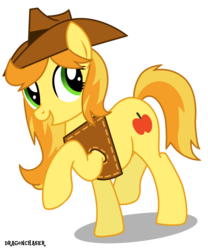 Size: 1000x1200 | Tagged: safe, artist:dragonchaser123, braeburn, earth pony, pony, g4, bailey sweet, female, mare, rule 63, simple background, solo, transparent background, vector