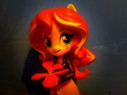 Size: 2592x1944 | Tagged: safe, sunset shimmer, equestria girls, g4, doll, equestria girls minis, eqventures of the minis, female, flower, solo, toy