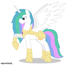 Size: 1500x1317 | Tagged: safe, artist:dragonchaser123, princess celestia, pony, g4, king solaris, prince solaris, rule 63, simple background, solo, transparent background, vector