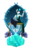 Size: 3850x5950 | Tagged: safe, artist:pixel-prism, oc, oc only, oc:snowfield, unicorn, anthro, unguligrade anthro, flower, hair over one eye, hourglass, ice, ice sculpture, magic, simple background, solo, transparent background, vine