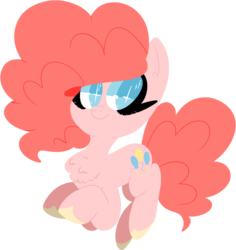 Size: 733x775 | Tagged: safe, artist:pondee, pinkie pie, g4, female, fluffy, jumping, looking at you, simple background, smiling, solo, transparent background