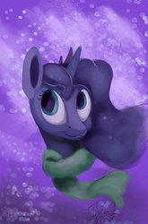 Size: 1024x1548 | Tagged: safe, artist:insanerobocat, princess luna, alicorn, pony, g4, clothes, female, scarf, snow, solo