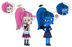Size: 2192x1435 | Tagged: safe, artist:runepatriarch, sour sweet, equestria girls, g4, blouse, clothes, crossover, crystal prep academy uniform, lipstick, nail polish, school uniform, skirt, smiling, the fairly oddparents
