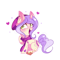 Size: 1200x1200 | Tagged: safe, artist:ipun, oc, oc only, pony, unicorn, clothes, heart, heart eyes, ove heart, scarf, simple background, solo, transparent background, wingding eyes