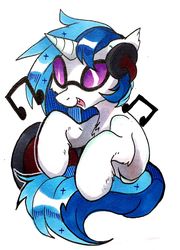 Size: 1408x1952 | Tagged: safe, artist:swaybat, dj pon-3, vinyl scratch, g4, female, solo