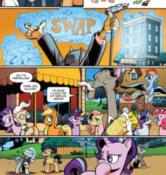 Size: 972x1020 | Tagged: safe, artist:andy price, idw, accord, applejack, fluttershy, mayor mare, observer (g4), pinkie pie, rainbow dash, rarity, starlight glimmer, twilight sparkle, alicorn, pony, chaos theory (arc), g4, spoiler:comic, spoiler:comic48, accord (arc), comic, mane six, part the first: from chaos comes order, twilight sparkle (alicorn)