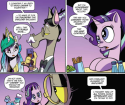 Size: 1031x864 | Tagged: safe, artist:andy price, idw, accord, princess celestia, starlight glimmer, chaos theory (arc), g4, spoiler:comic, spoiler:comic48, accord (arc), part the first: from chaos comes order
