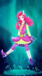 Size: 1500x2666 | Tagged: safe, artist:mirtalimeburst, pinkie pie, equestria girls, g4, my little pony equestria girls: legend of everfree, crystal guardian, female, ponied up, solo