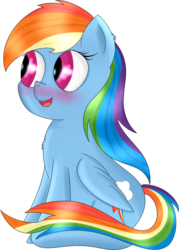 Size: 1131x1581 | Tagged: safe, artist:brok-enwings, rainbow dash, pony, g4, blushing, female, simple background, solo, transparent background