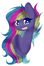 Size: 2000x3000 | Tagged: safe, artist:togeticisa, oc, oc only, oc:colored rain, pony, high res, hooves together, simple background, solo, transparent background, wingding eyes