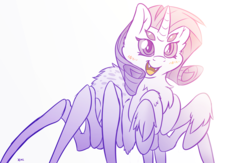 Size: 4000x2600 | Tagged: safe, artist:fluffyxai, rarity, monster pony, original species, spider, spiderpony, g4, blushing, cute, female, raribetes, simple background, solo, species swap, spiderponyrarity