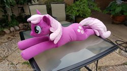 Size: 1024x576 | Tagged: safe, artist:neysanight, cheerilee, g4, irl, life size, photo, plushie, prone, solo