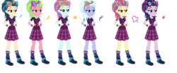 Size: 1502x620 | Tagged: safe, artist:rainbowbase93, indigo zap, lemon zest, sci-twi, sour sweet, sugarcoat, sunny flare, twilight sparkle, equestria girls, g4, shadow six