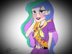 Size: 1280x960 | Tagged: safe, princess celestia, principal celestia, equestria girls, g4, my little pony equestria girls: legend of everfree, blushing, cute, cutelestia, drawing, female, solo